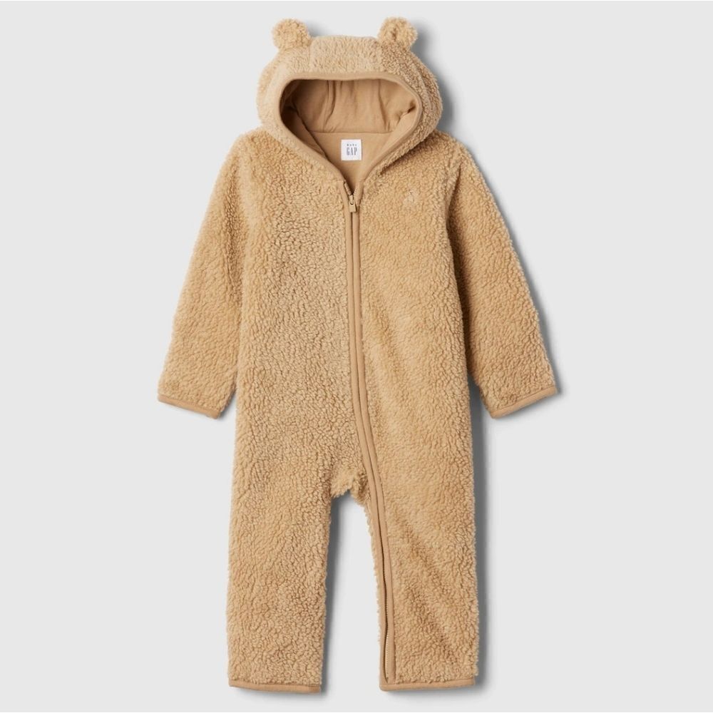 Babygap 3-6 months zip up suit one piece sherpa bear suit hooded winter warm